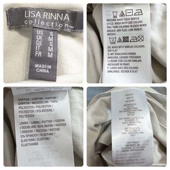 Lisa Rinna Collection Tulip Hem Sleeveless Tunic Small Chiffon Dress - Picture 7 of 7